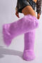stylish new solid color warm fur boots#1#(heel high:3cm)_Black_White_Gray_Red_Rose Red_Orange_Purple