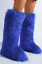 stylish new solid color warm fur boots#2#(heel high:3cm)_Gray_Pink_Light Pink_Blue