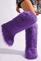 stylish new solid color warm fur boots#2#(heel high:3cm)_Gray_Pink_Light Pink_Blue_Purple
