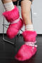 winter new 10 colors rivet straps plush boots_Black_White_Dark Gray_Pink_Magenta
