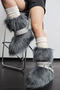 winter new 10 colors rivet straps plush boots_Black_White_Dark Gray
