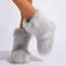 winter new 6 colors solid color plush boots_Gray