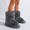 winter new 6 colors solid color plush boots_Gray_Dark Gray