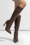 chic pu leather solid colour pointed toe high-heel boots_Black_Brown