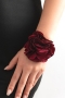 one pc flocking cloth handmade roses adjustable bracelets(length:14+5cm)_Black_White_Pink_Light Pink_Rose Red