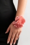 one pc flocking cloth handmade roses adjustable bracelets(length:14+5cm)_Black_White_Pink