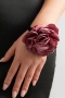 one pc flocking cloth handmade roses adjustable bracelets(length:14+5cm)_Black_White_Pink_Light Pink_Rose Red_Darkviolet