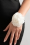 one pc flocking cloth handmade roses adjustable bracelets(length:14+5cm)_Black_White
