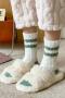 one pair new stylish 8 colors contrast color coral fleece warm crew socks_Gray_Pink_Light Pink_Yellow_Green