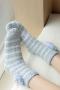 one pair new stylish 6 colors coral fleece cartoon decor warm crew socks_Pink_Yellow_Light Green_Sky Blue