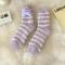 one pair new stylish 6 colors coral fleece cartoon decor warm crew socks_Pink_Yellow_Light Green_Sky Blue_Light Purple