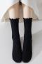 one pair new stylish 10 colors solid color crew socks_Black