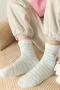 one pair new stylish 5 colors stripe pattern warm coral fleece crew socks_Pink_Light Green
