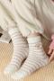 one pair new stylish 5 colors stripe pattern warm coral fleece crew socks_Pink