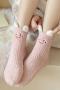 one pair new stylish 8 colors cartoon embroidery coral fleece crew socks_Black_White_Pink
