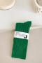 one pair new stylish 8 colors solid color ribbed knit crew socks_Black_White_Pink_Magenta_Green