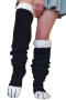 one pair new stylish contrast color warm cat claw calf socks_Black