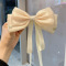 one pc new 3-color pearl yarn bow &streamers clips(length:18 cm,width:10 cm)_Black_Rose Red_Beige