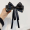 one pc new 3-color pearl yarn bow &streamers clips(length:18 cm,width:10 cm)_Black