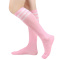 one pair new stylish 9 colors stripe pattern stretch calf socks(length:46cm)_Black_Dark Gray_Pink