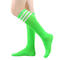 one pair new stylish 7 colors stripe pattern stretch calf socks(length:46cm)_Magenta_Orange_Light Green_Green