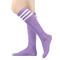 one pair new stylish 7 colors stripe pattern stretch calf socks(length:46cm)_Magenta_Orange_Light Green_Green_Dark Blue_Light Purple