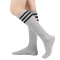 one pair new stylish stripe pattern stretch calf socks#2(length:46cm)_White_Gray