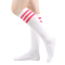 one pair new stylish stripe pattern stretch calf socks#3(length:46cm)_Pink_Magenta