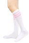 one pair new stylish stripe pattern stretch calf socks#3(length:46cm)_Pink