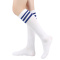 one pair new stylish stripe pattern stretch calf socks#3(length:46cm)_Pink_Magenta_Green_Blue