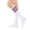 one pair new stylish stripe pattern stretch calf socks#4(length:46cm)_Black_Blue