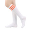 one pair new stylish stripe pattern stretch calf socks#5(length:46cm)_Orange