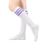 one pair new stylish stripe pattern stretch calf socks#5(length:46cm)_Orange_Light Purple