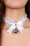 one pc stylish new lace trim bow bell decor lace-up necklace_Black_White