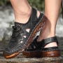casual pu toe cap breathable velcro men