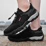 stylish 3-colors pu non-slip mesh breathable outdoor hiking men