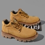 stylish 3 colors pu thick-soled cargo all-match lace-up men