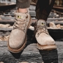 stylish 3 colors pu thick-soled cargo all-match lace-up men
