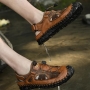 casual 4-colors mesh breathable soft sole velcro men