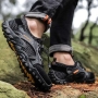 stylish outdoor climbing river wading marathon breathable men sneakers_Black