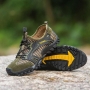stylish outdoor climbing river wading marathon breathable men sneakers_Black_Gray_Dark Green