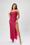 high quality elegant slight stretch sling sequins slim high slit maxi dress_Black_Magenta