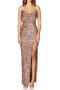 high quality elegant slight stretch sling sequins slim high slit maxi dress_Black_Magenta_Brown_Champagne