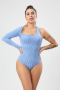 high quality stylish plus size high stretch hollow bodysuit new add color_Blue