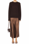 high quality slight stretch 9 colors satin high waist maxi skirt new add colors_Black_White_Yellow_Orange_Dark Green_Sky Blue_Light Purple_Dark Purple_Brown