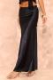 high quality slight stretch 9 colors satin high waist maxi skirt new add colors_Black