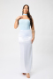 high quality slight stretch 9 colors satin high waist maxi skirt new add colors_Black_White