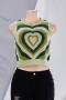 spring & summer new four colors heart pattern knitted stretch stylish vest_Blue_Pink_Gray_Green