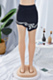 summer 3 colors new stylish inelastic printing slim tight irregular skirt_Black