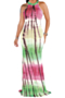 plus size sexy stylish 5 colors digital printed sleeveless stretch dress_Green_Purple_Orange_Magenta
